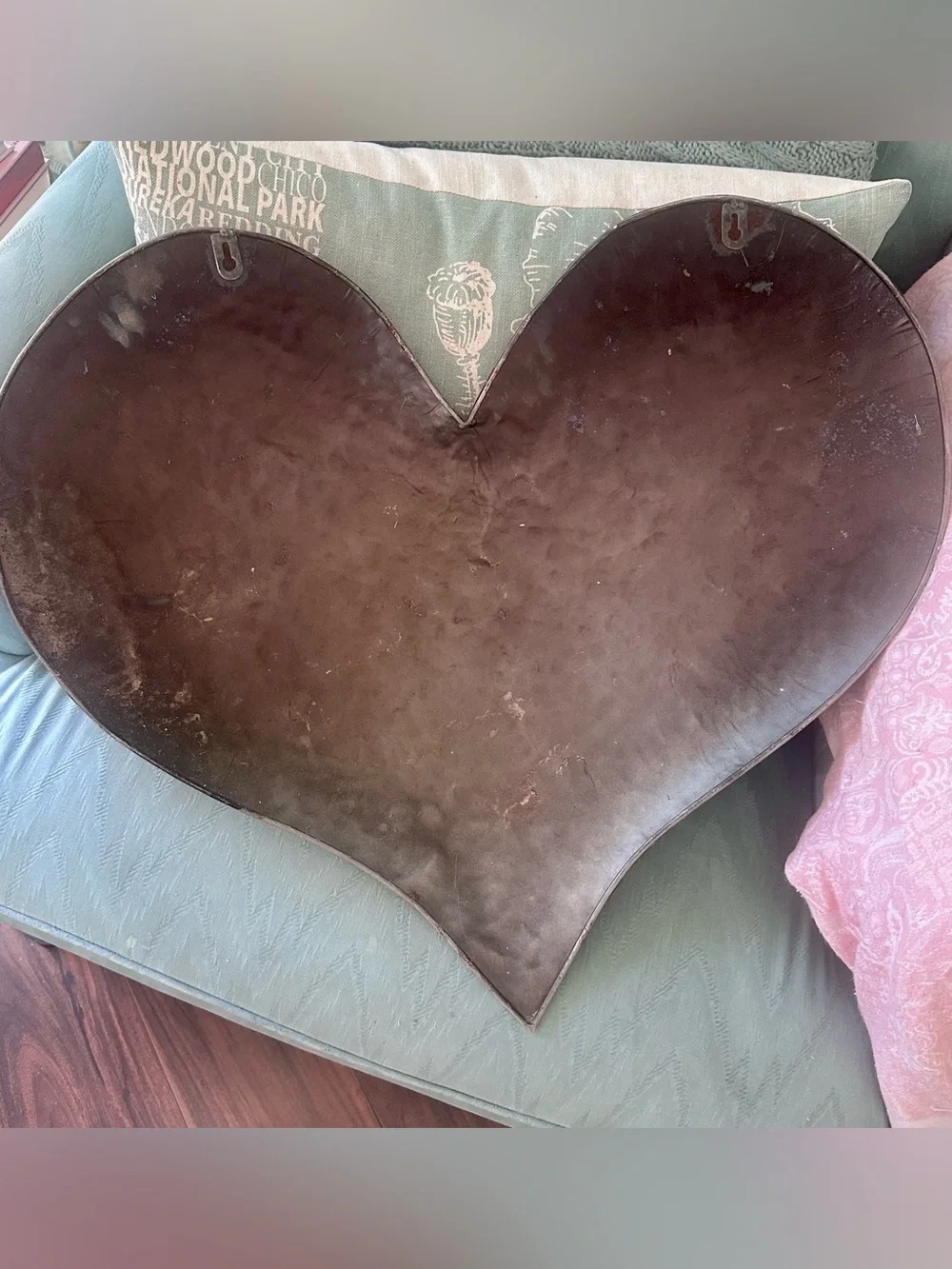 Heart-Shaped Decorative Wall Hanging  in Rust/Burnt Red